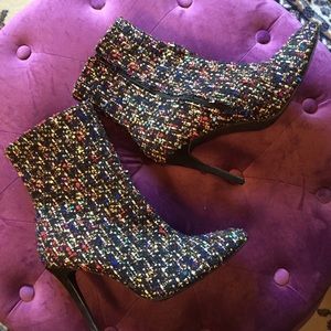 Tweed Multi Color Booties